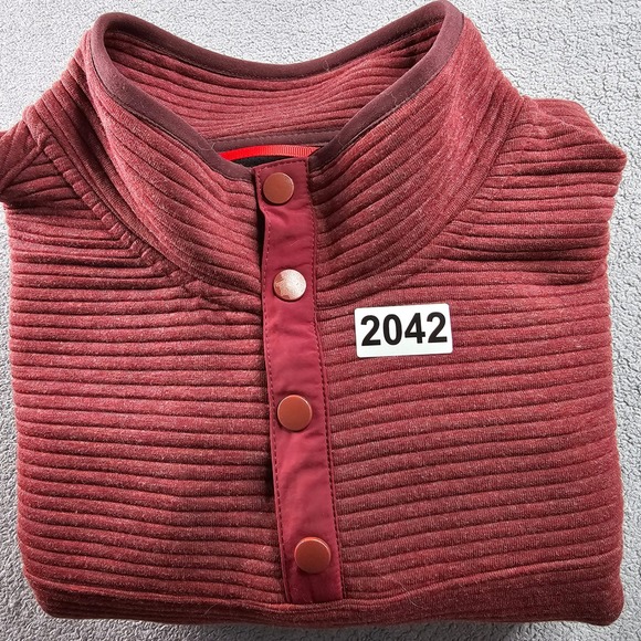 Gerry Sweater Men's XL Burgundy Ribbed Hiking Outdoor Ottoman 1/4 Snap Pullover - Picture 11 of 11